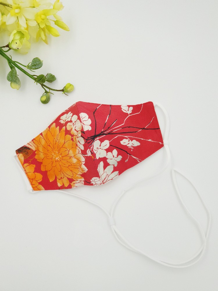 Linen Red Flower